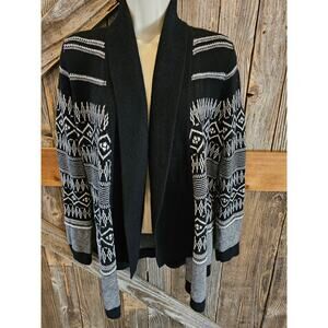 Talbots small S lambswool wool blend tunic open cardigan sweater warm winter